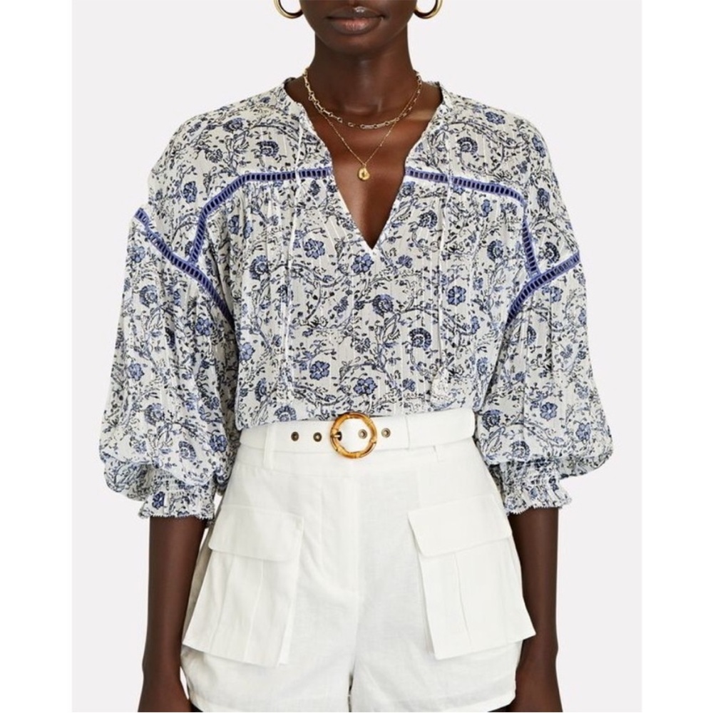 SAYLOR Sunday Lurex Floral Blouse